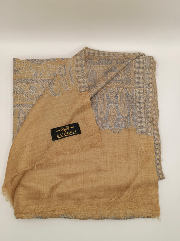 Extremely Soft Pashmina Kani Shawl With Khadi Pattern