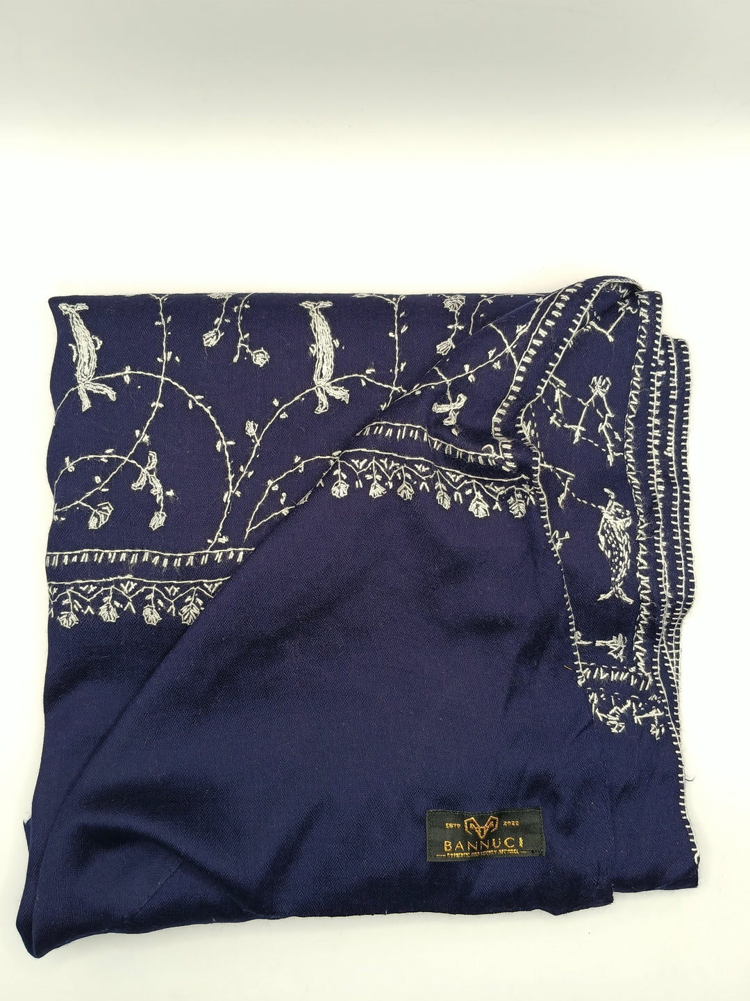 Premium And Extremely Soft Original Handmade Sui Needle Jaal Pure Blue Toosh Shawl