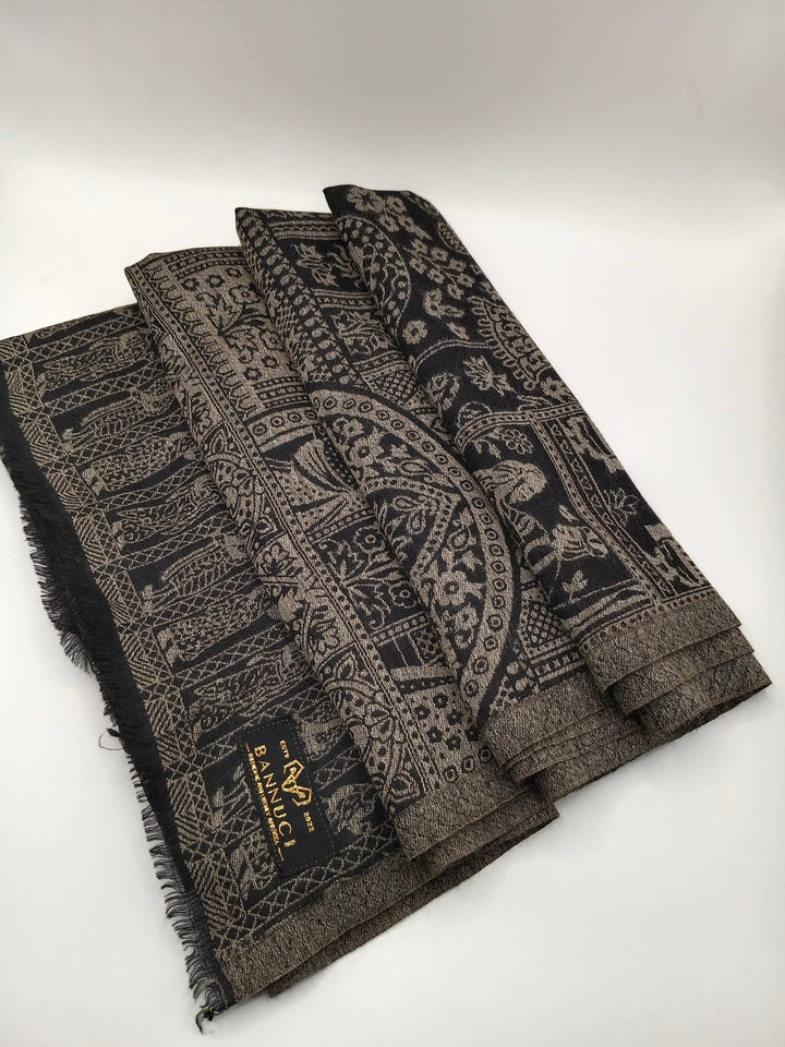 Extremely Soft Pashmina Kani Shawl With Khadi Pattern