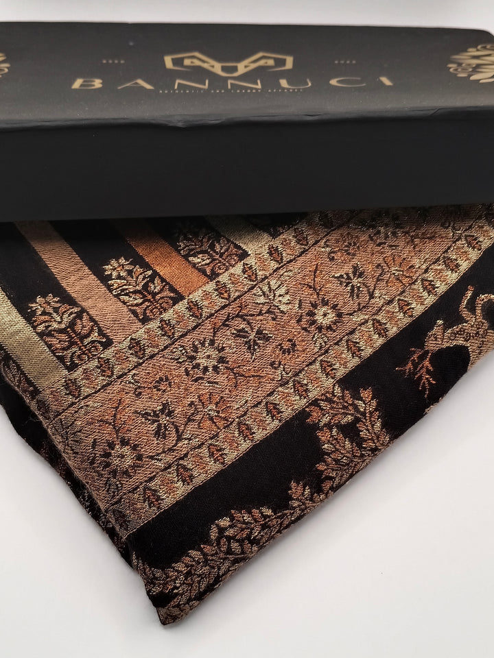 Premium Quality  Black Color kani Pashmina  Shawl