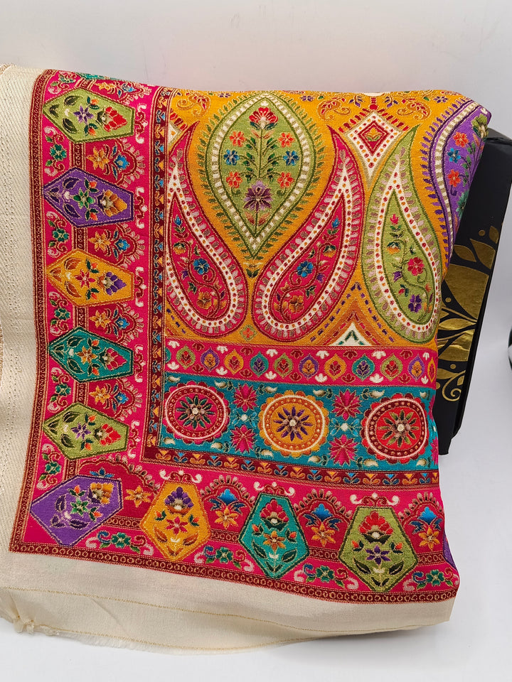 Premium Quality  Multi Color kani Silk Pashmina  Shawl
