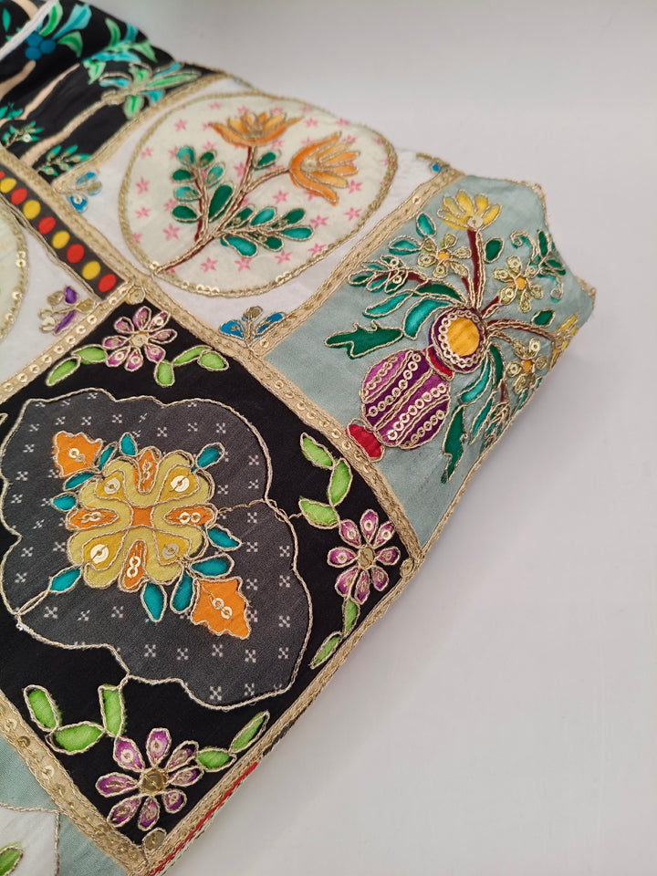 Mehsuri Silk With Hand Embroidery Multi Color Shawl