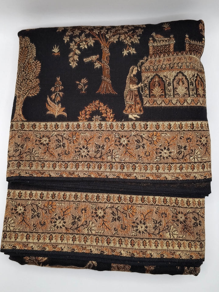 Premium Quality  Black Color kani Pashmina  Shawl