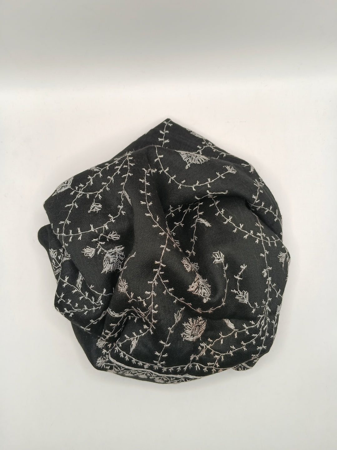 Premium And Extremely Soft Original Handmade Sui Needle Jaal Pure Black Toosh Shawl