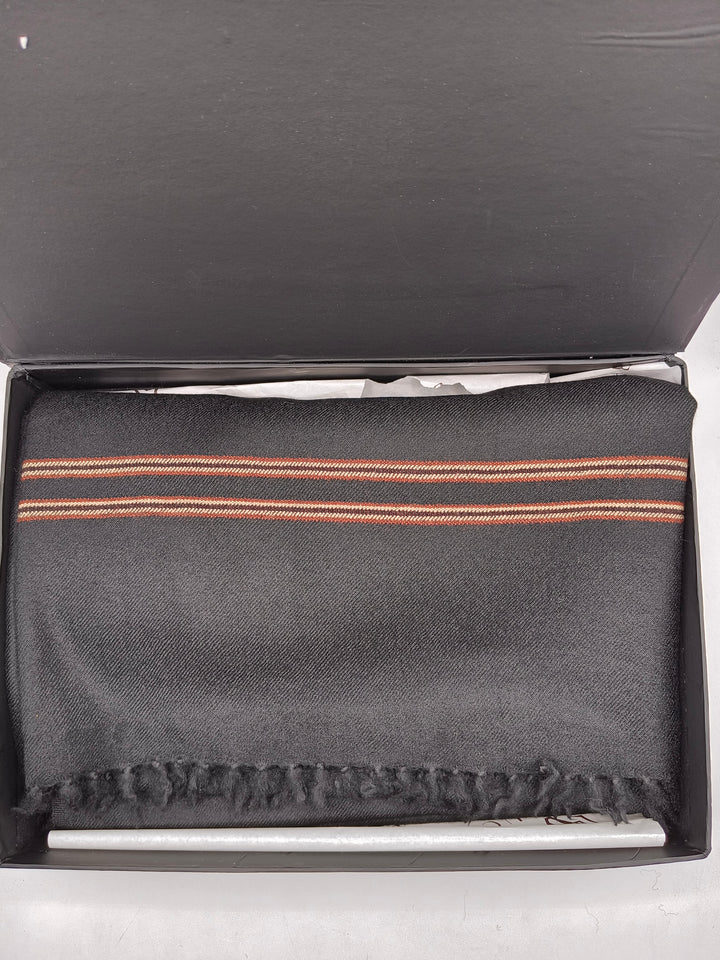 Premium Quality Multi Color Striped Double Fiber 72 Black Woolen Shawl