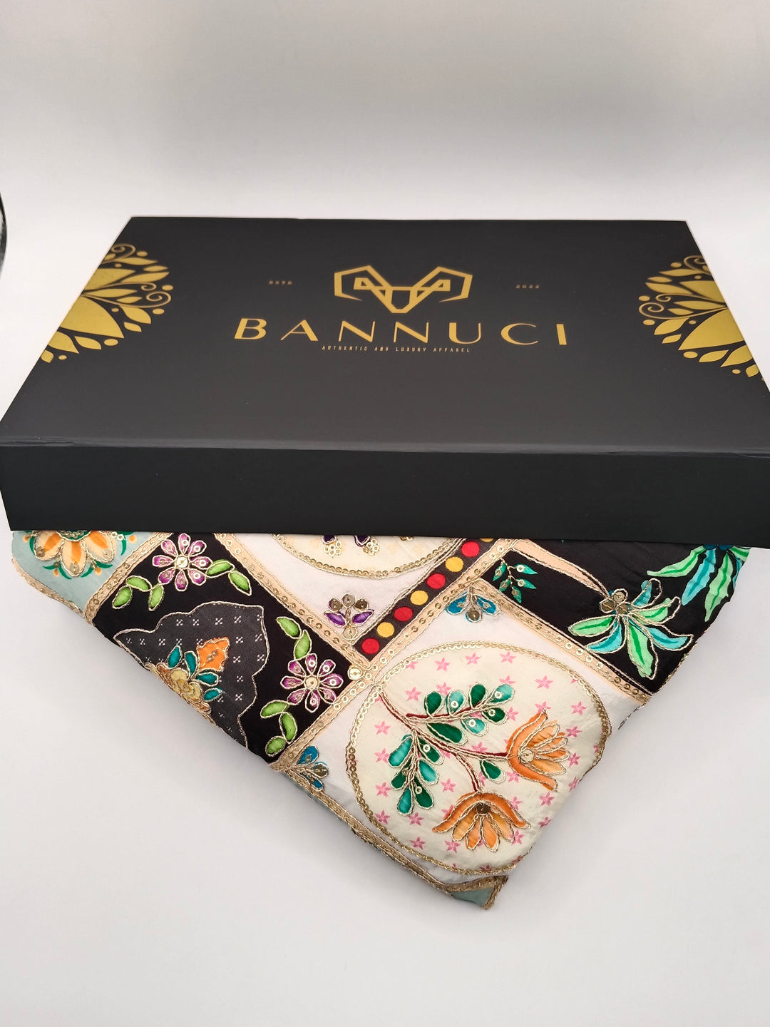Mehsuri Silk With Hand Embroidery Multi Color Shawl