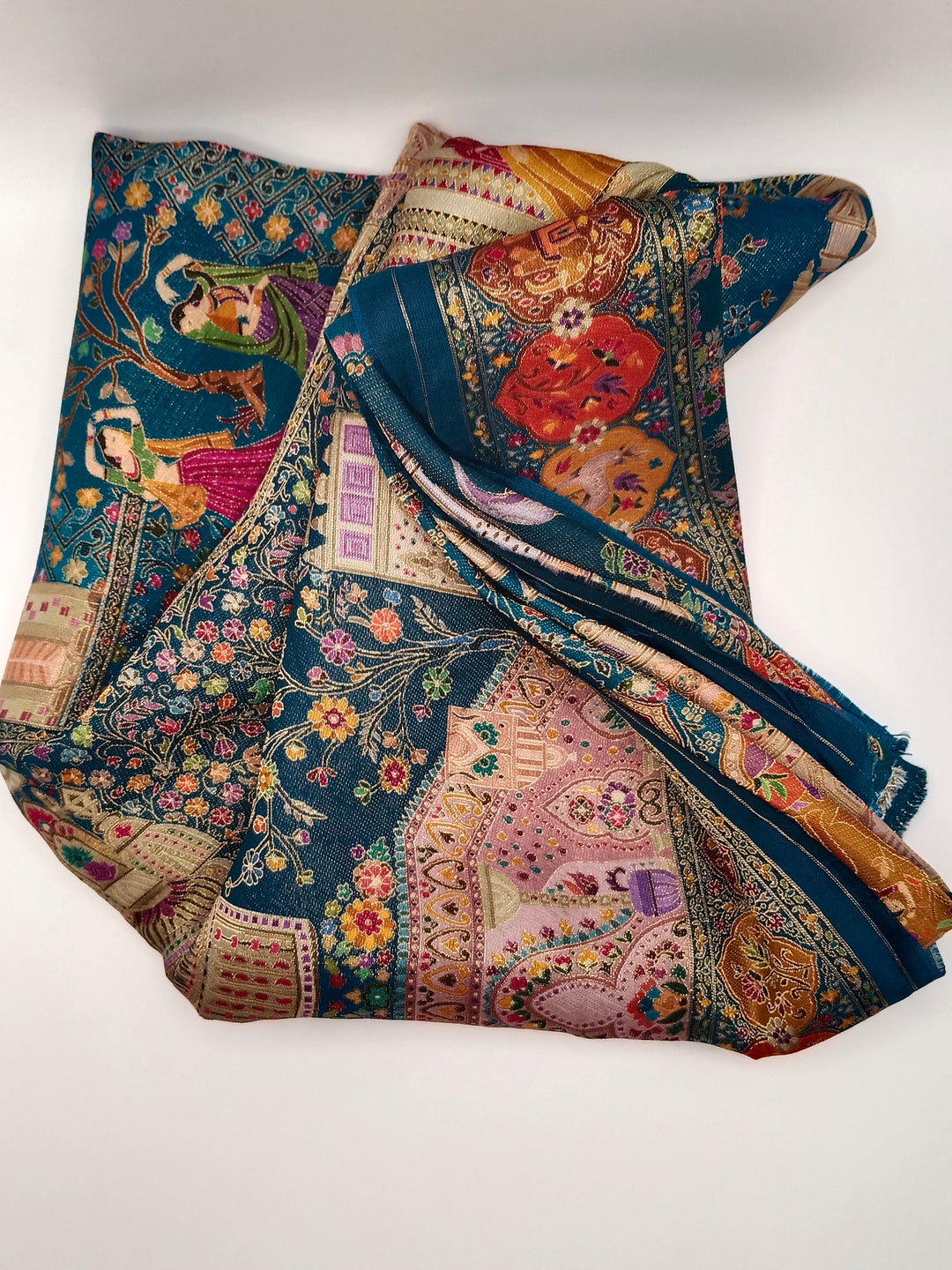 Premium Quality  Multi Mix Color kani Silk Pashmina  Shawl