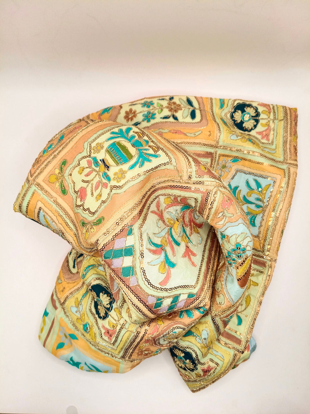 Mehsuri Silk With Hand Embroidery Multi Color Shawl