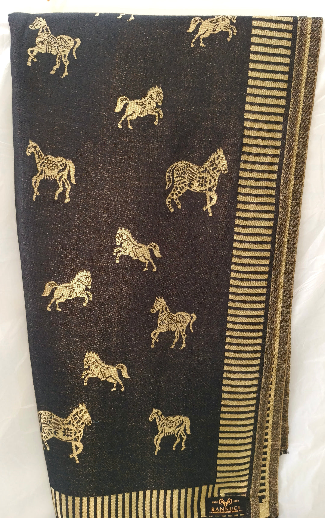 Stallion Design New Trendy Reversible Black Kani Pashmina Shawl