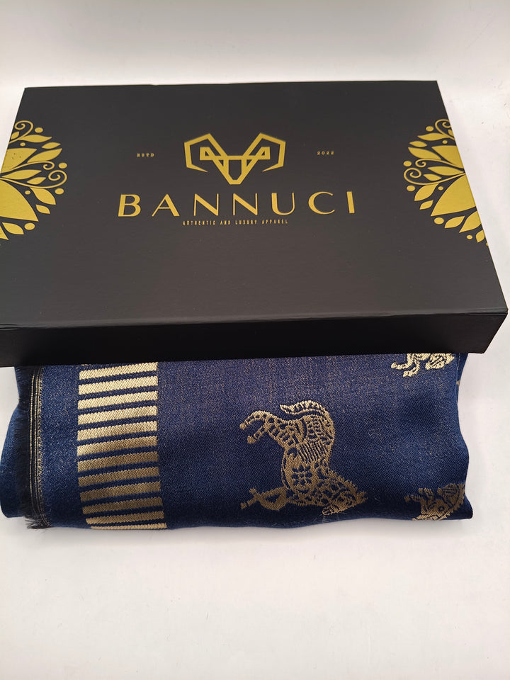 Stallion Design New Trendy Reversible Blue Kani Pashmina Shawl