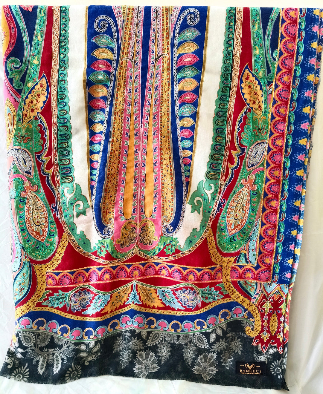 Kalmkar Shawl With Machine Ari Work