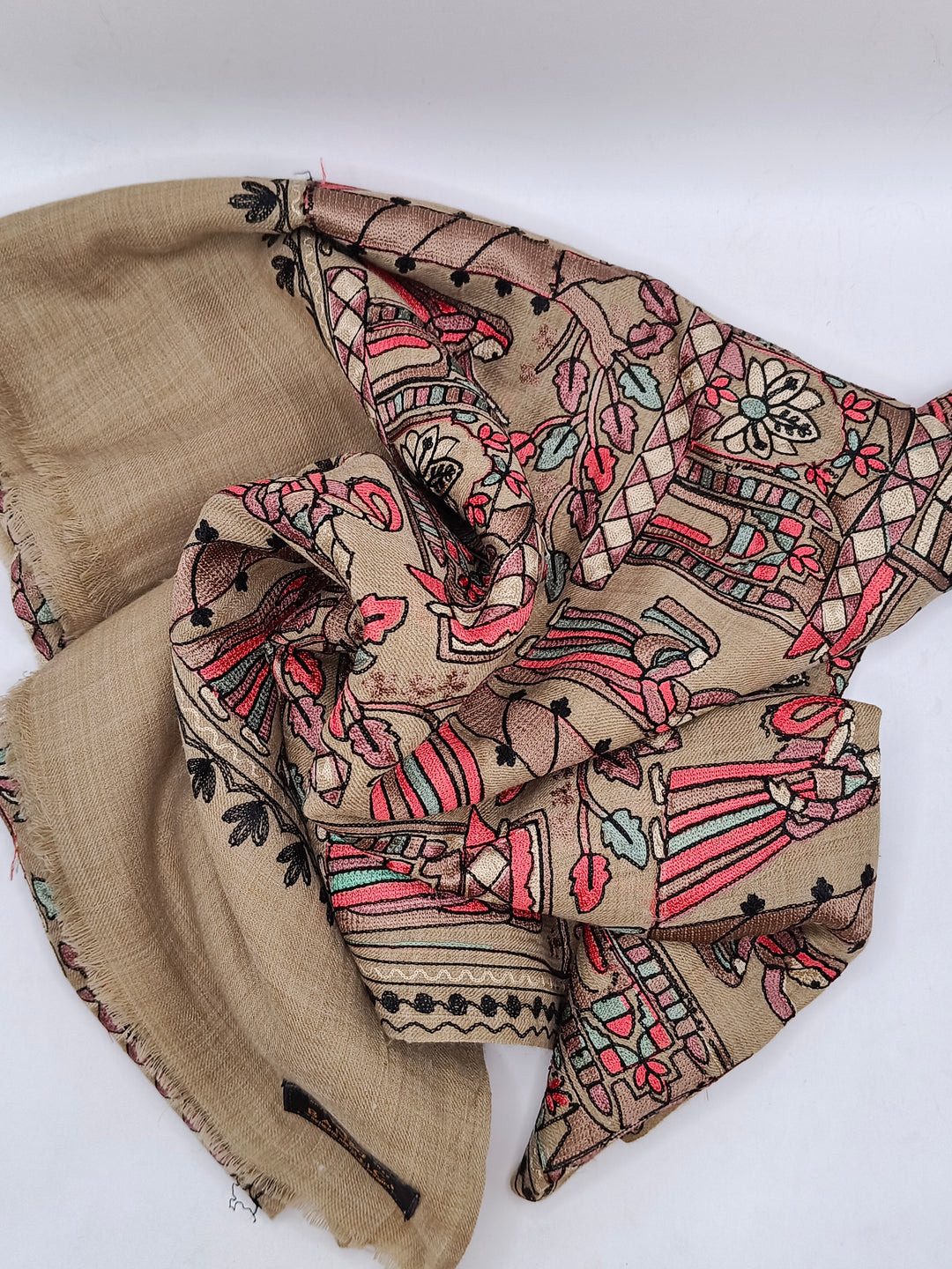 Premium Quality Mix Embroidered Pashmina Cashmere Shawl