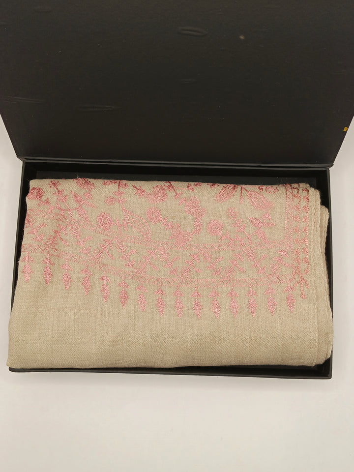 Premium Quality Embroidered Pashmina Cashmere Shawl With Ari Work