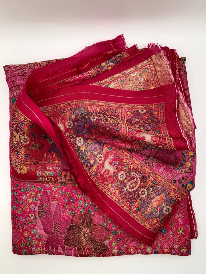 Premium Quality Maroon kani Silk Pashmina  Shawl