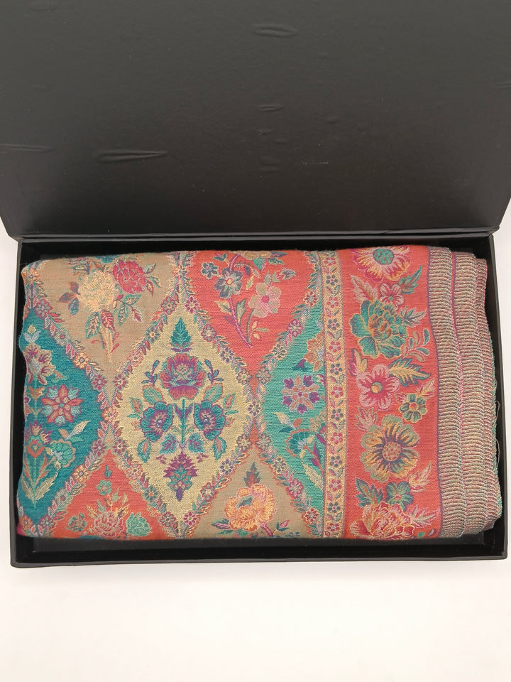 Silk Based Kani Weave Pashmina Cashmere Shawl