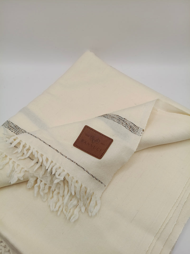 Supreme Quality Camel Colored Pure Angora Rabbit Striped Woolen Shawl 2