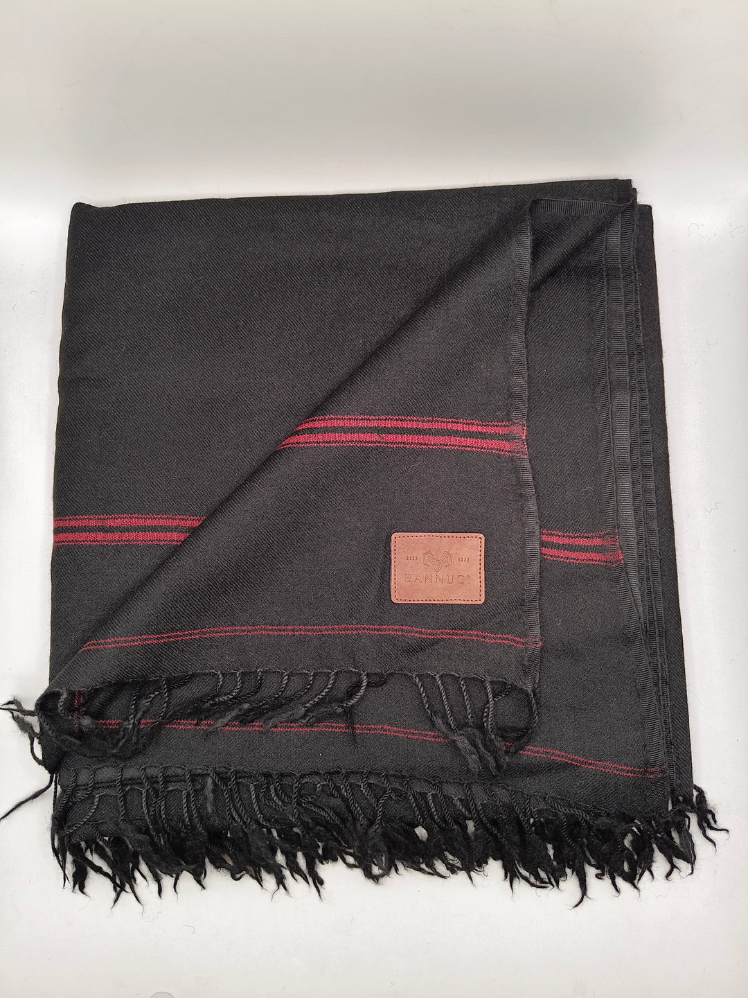 Premium Quality Multi Color Striped Double Fiber 72 Black Woolen Shawl