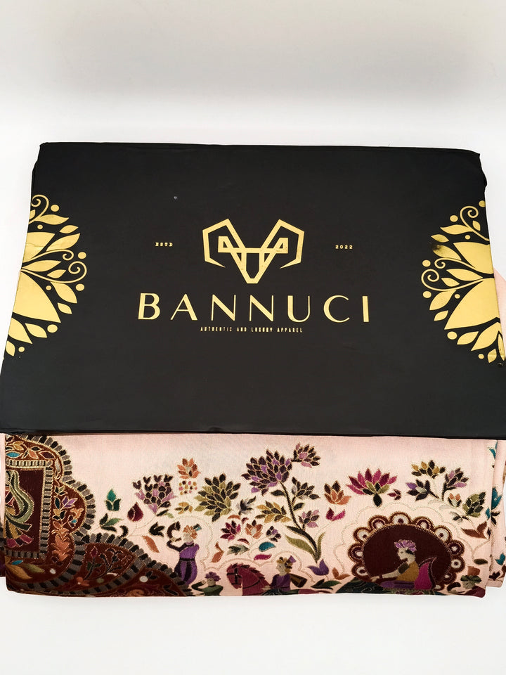 Premium Quality  Multi Mix Pink Color kani Silk Pashmina  Shawl