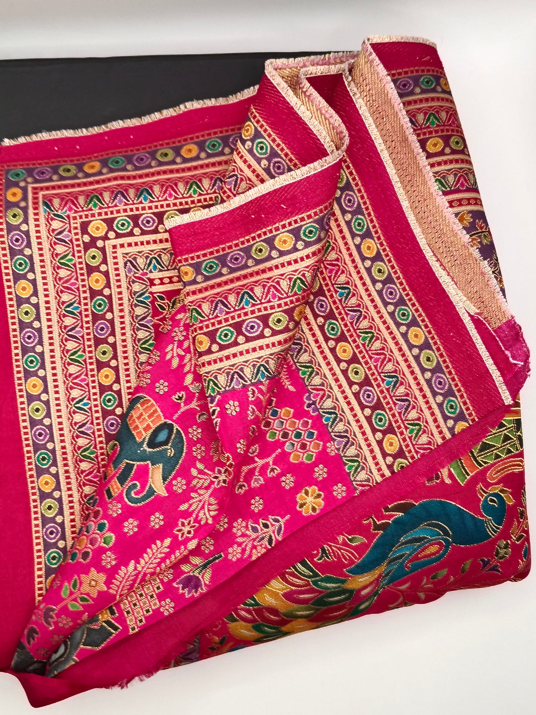 Premium Quality  Multi Mix Maroon Color kani Silk Pashmina  Shawl