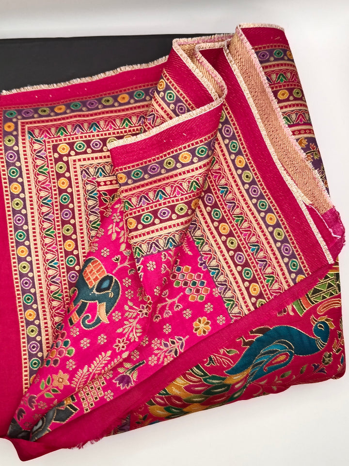 Premium Quality  Multi Mix Maroon Color kani Silk Pashmina  Shawl