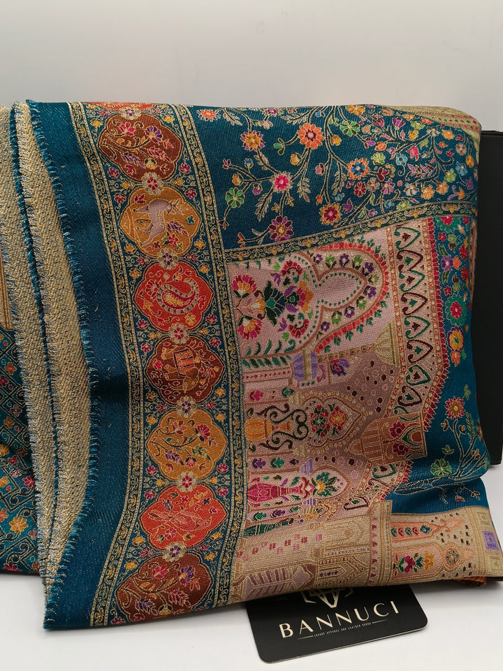 Premium Quality  Multi Mix Color kani Silk Pashmina  Shawl