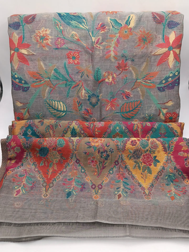 Silk Based Kani Weave Pashmina Cashmere Shawl