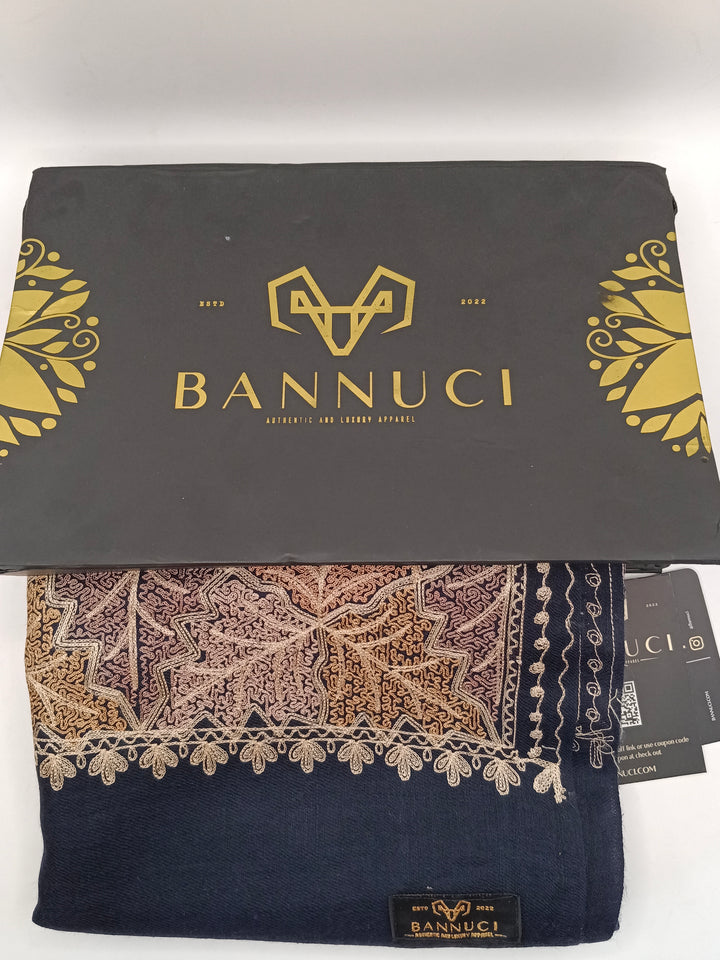 Premium Quality Black Embroidered Pashmina Cashmere Shawl