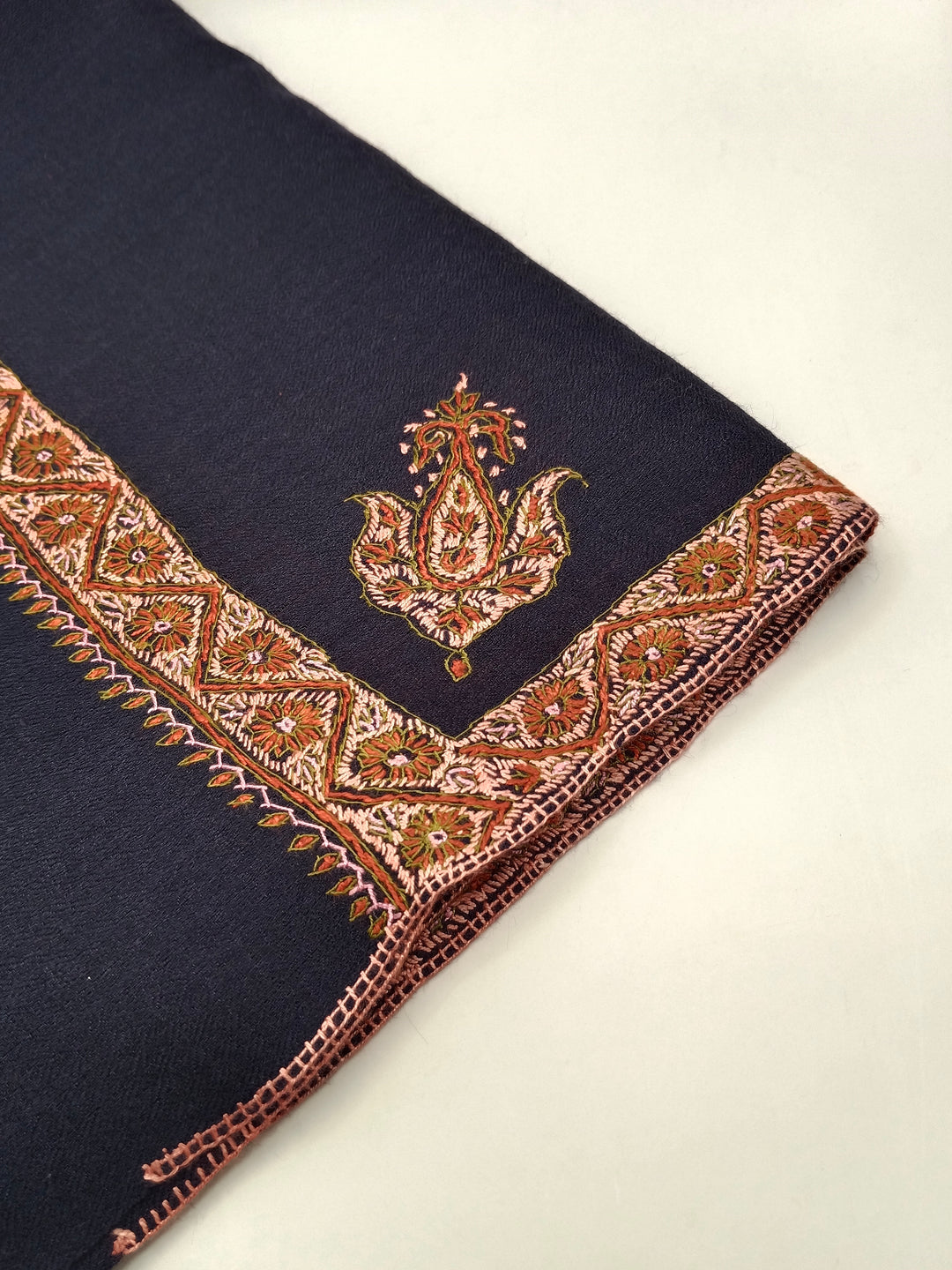 Hand Embroidered Original Toosh Shawl With Border