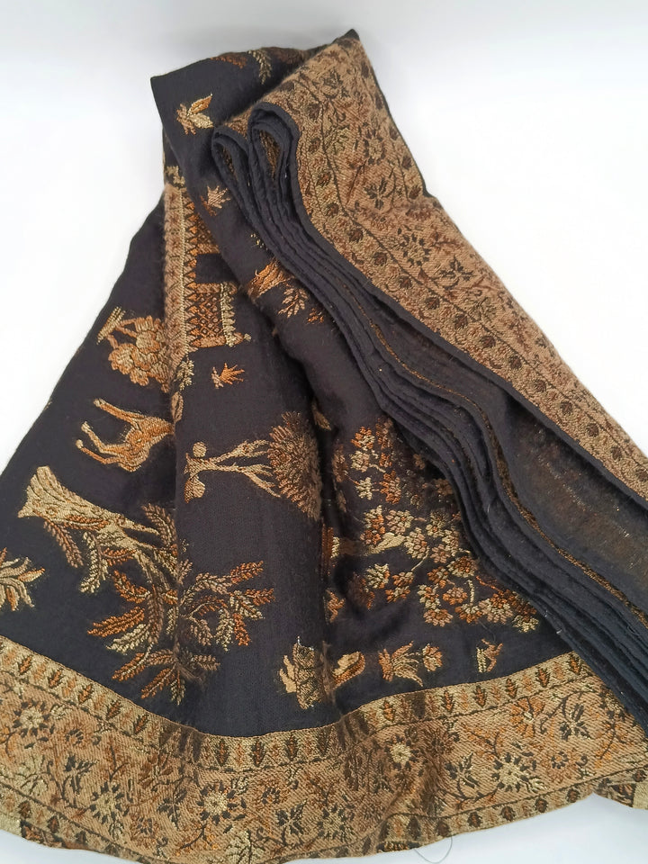 Premium Quality  Black Color kani Pashmina  Shawl