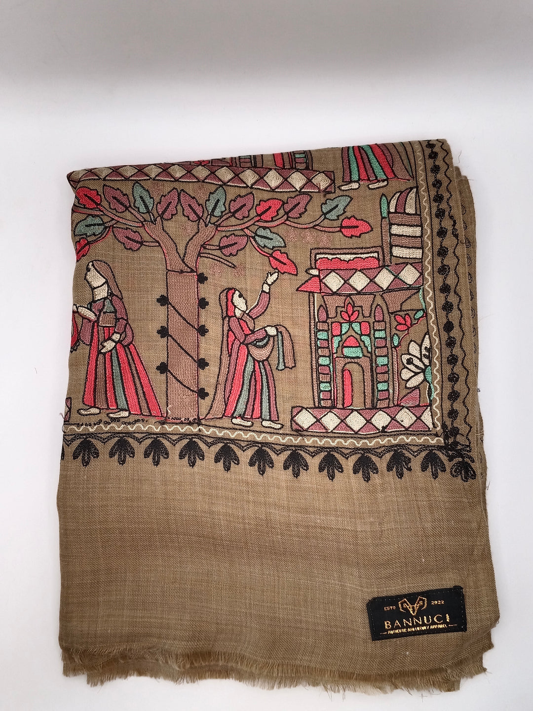 Premium Quality Mix Embroidered Pashmina Cashmere Shawl