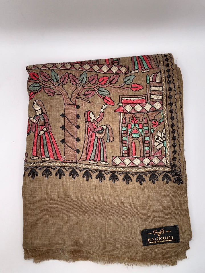 Premium Quality Mix Embroidered Pashmina Cashmere Shawl