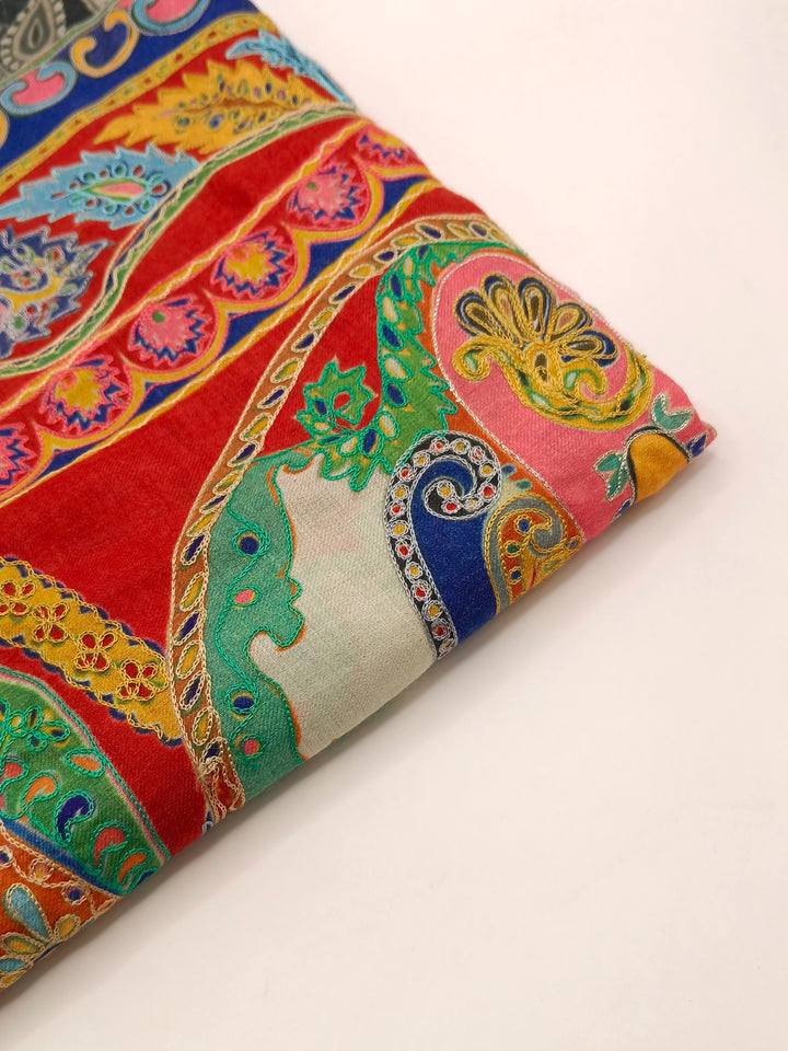 Kalmkar Shawl With Machine Ari Work