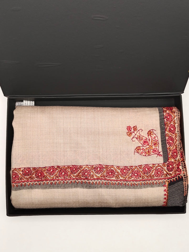 Hand Embroidered Original Toosh Shawl With Border