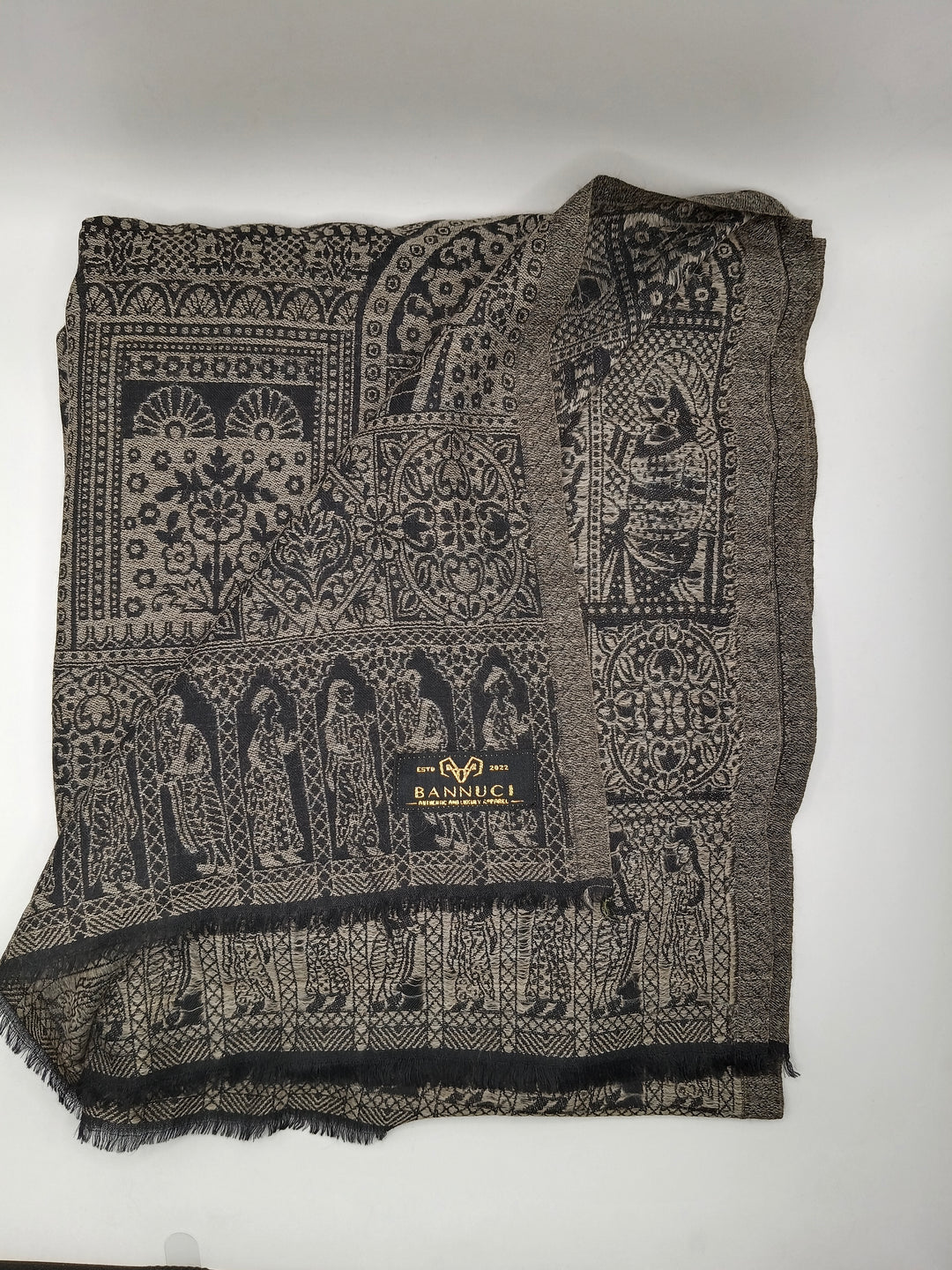 Extremely Soft Pashmina Kani Shawl With Khadi Pattern