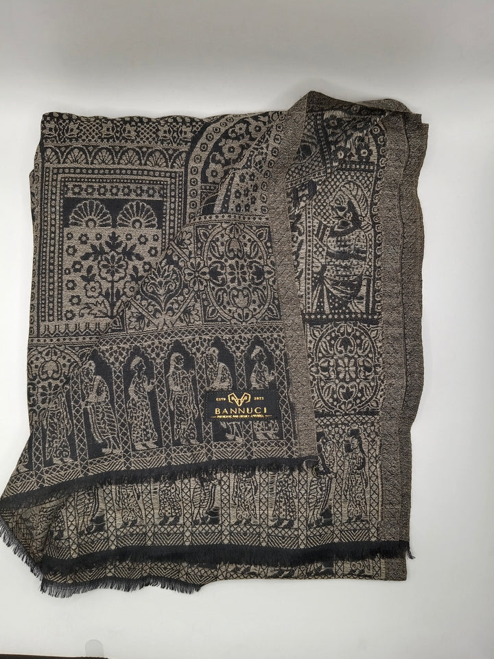 Extremely Soft Pashmina Kani Shawl With Khadi Pattern