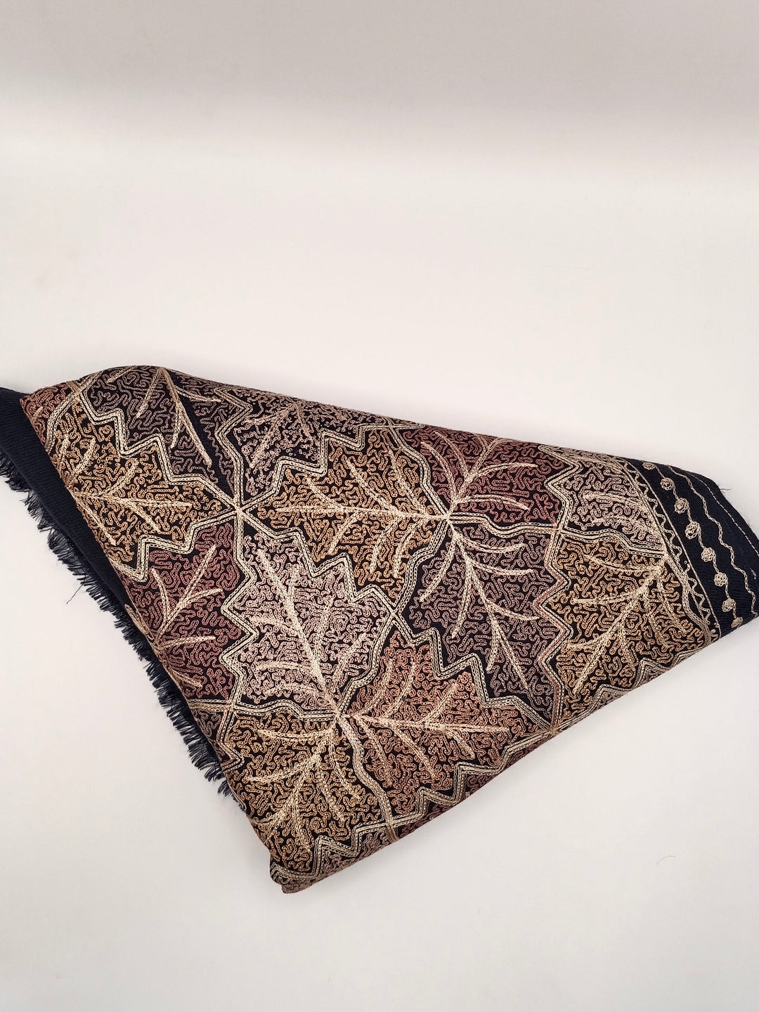 Premium Quality Black Embroidered Pashmina Cashmere Shawl