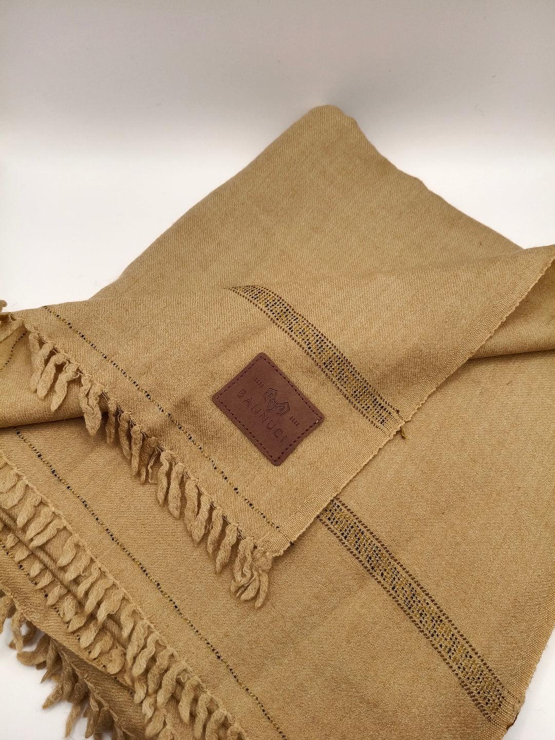 Supreme Quality Gray Pure Angora Rabbit Striped Woolen Shawl