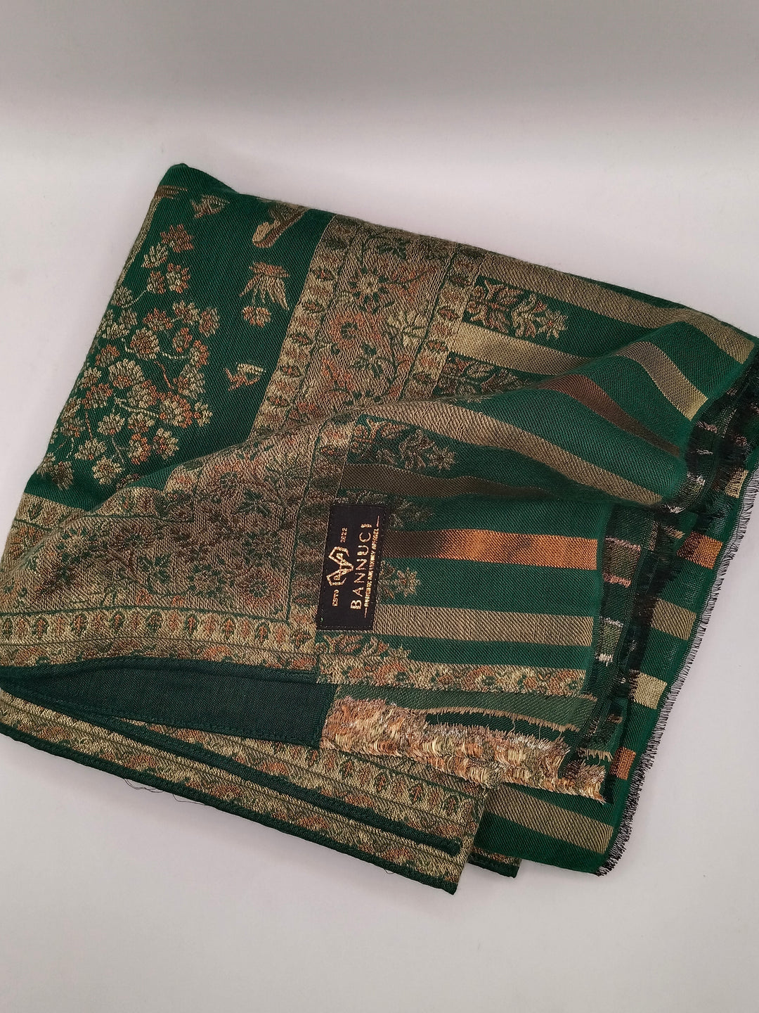 Premium Quality Dark Green Multi Color kani Pashmina  Shawl