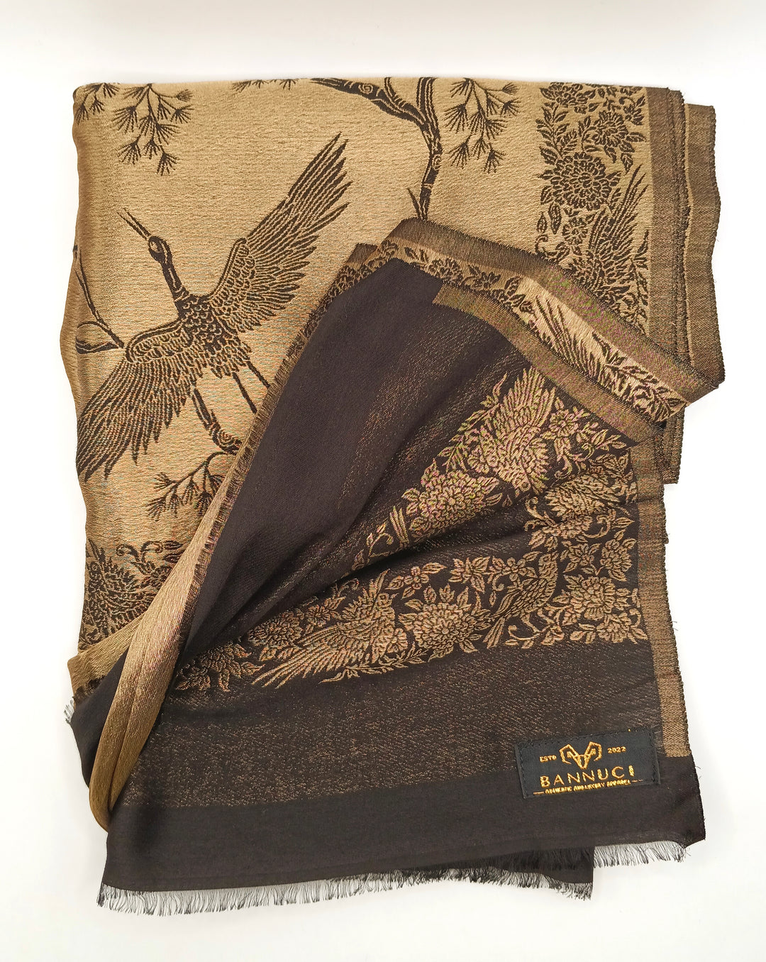Premium Quality Black And Golden Reversible Moonlight Metallic Weave Shawl