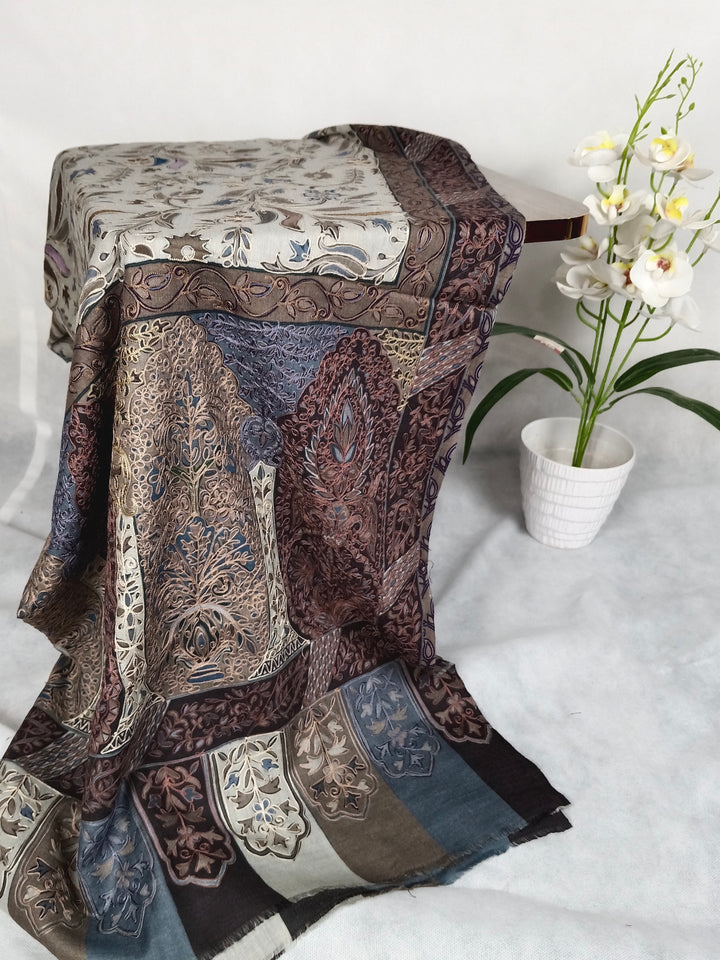 Premium Quality Kalmkar Shawl With Machine Ari Work