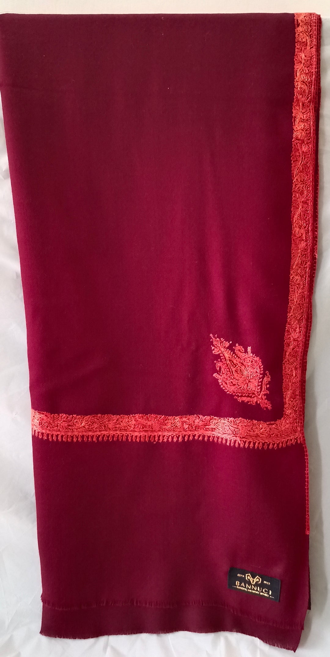 Hand Embroidered Original Toosh Shawl With Border