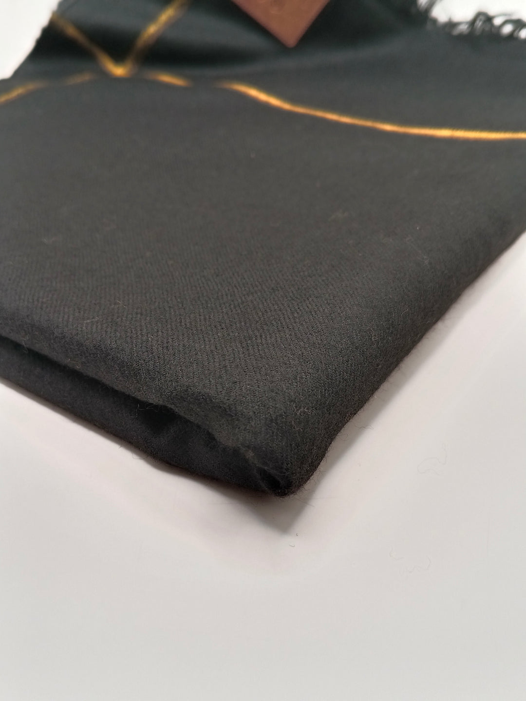 Premium Quality Single Fiber Black 72 Grade Striped Pure Woolen Shawl