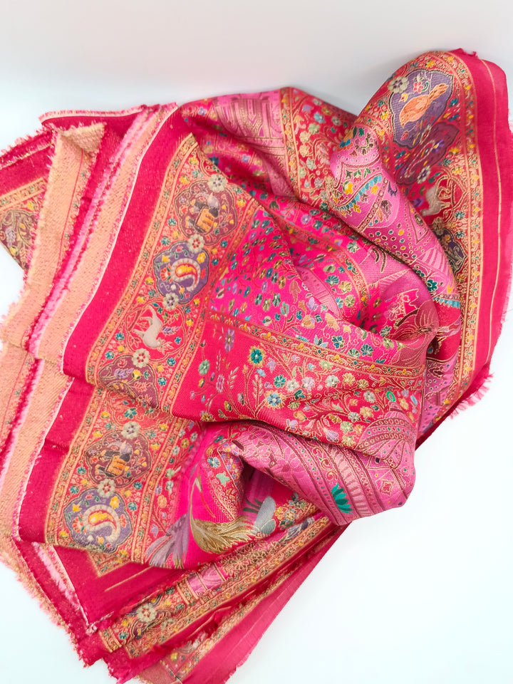 Premium Quality Maroon kani Silk Pashmina  Shawl