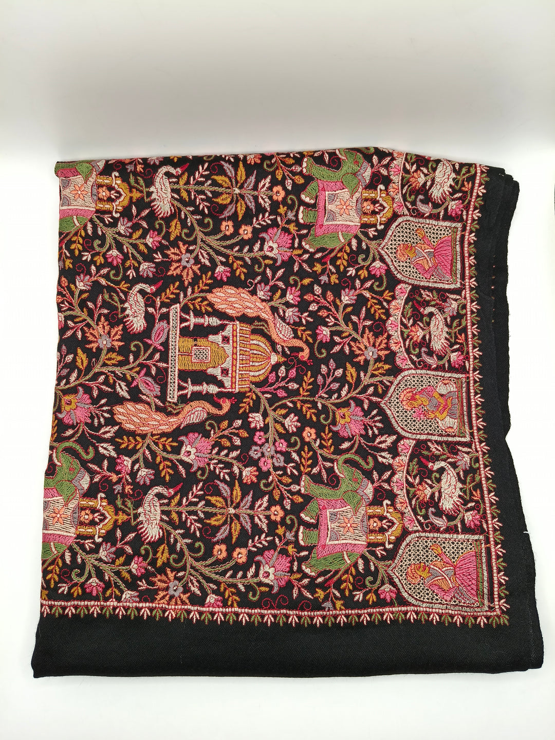 Premium Quality Multicolor Full Jaal Jama Sozni Embroidery Pashmina Shawl