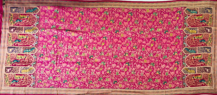 Premium Quality  Multi Mix Maroon Color kani Silk Pashmina  Shawl