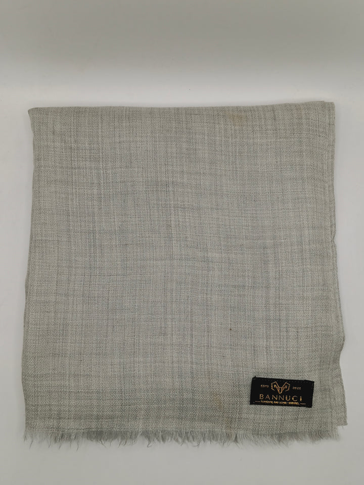 Premium Quality Extremely Soft Pure Toosh Light Grey Shawl With Chashme Bulbul Design