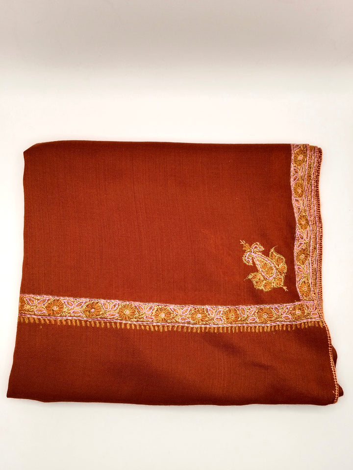 Hand Embroidered Original Toosh Shawl With Border