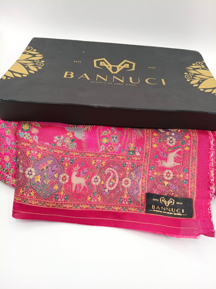 Premium Quality Maroon kani Silk Pashmina  Shawl