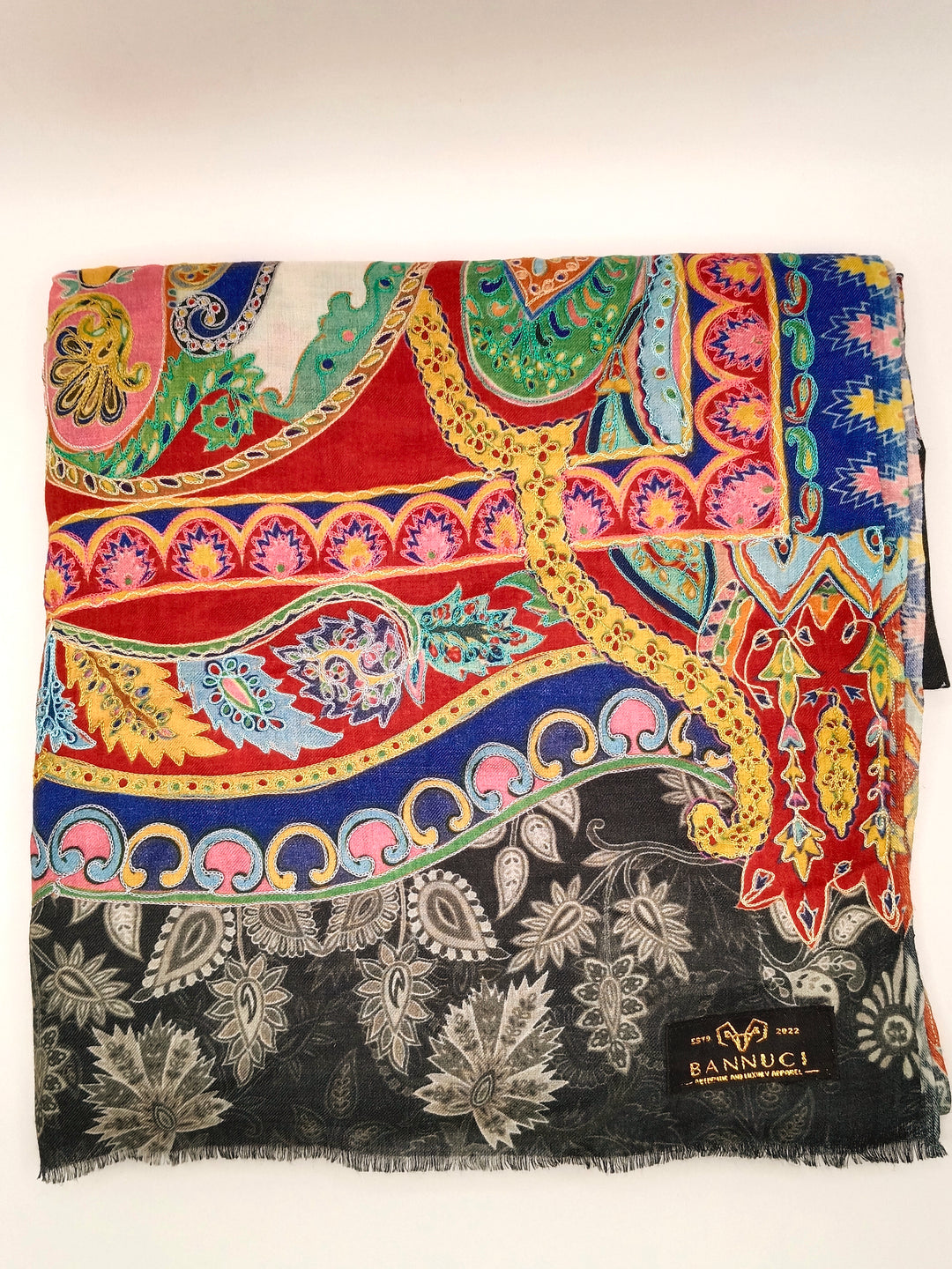 Kalmkar Shawl With Machine Ari Work