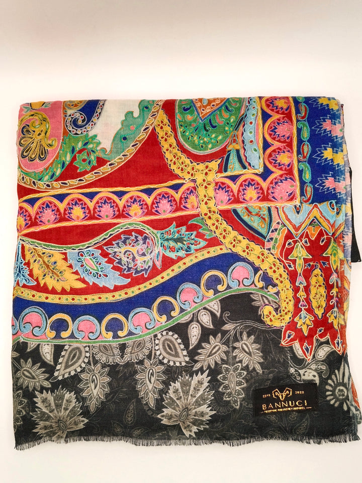 Kalmkar Shawl With Machine Ari Work